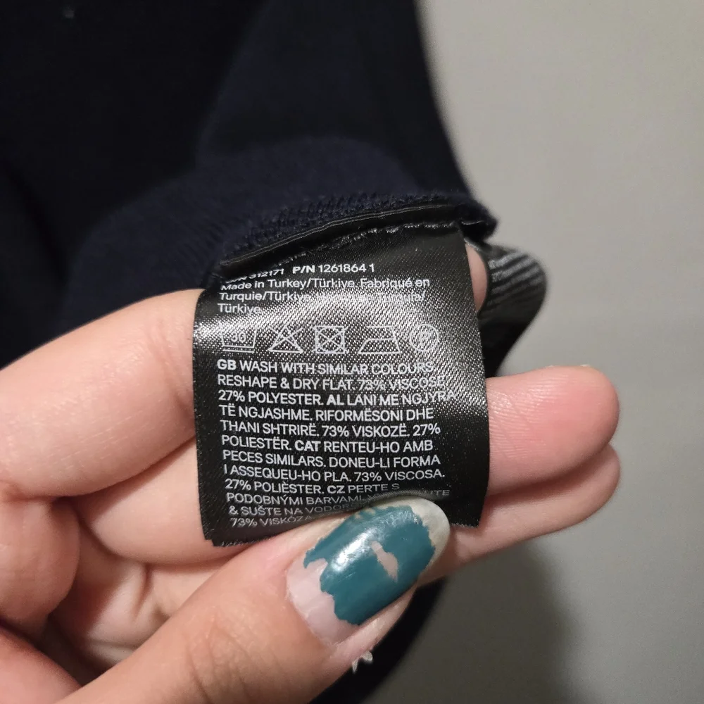 Navy Blue Sleeveless Top Vest Gold Button H&M - Picture 6 of 8